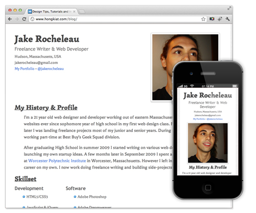 Coding a Responsive Resume in HTML5/CSS3.