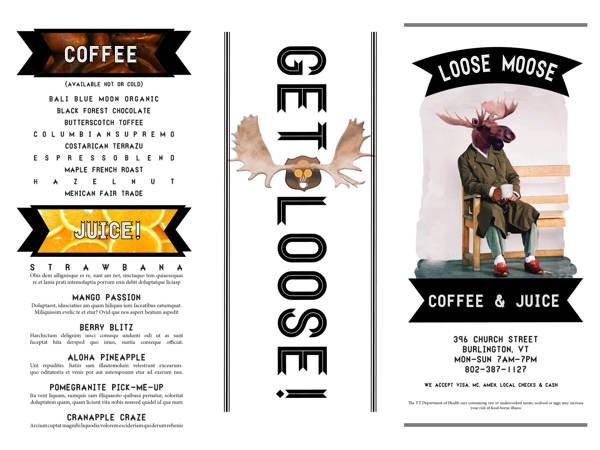 freshly designed brochures for cafe