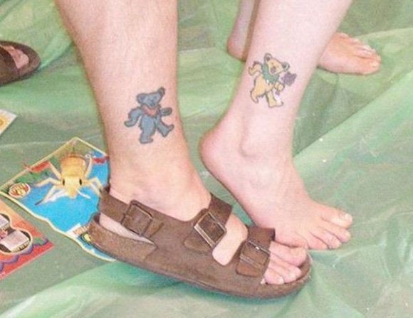 Beautiful foot tattoo for lovers