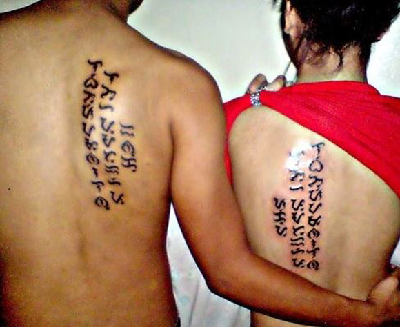 Couple tattoos for the back