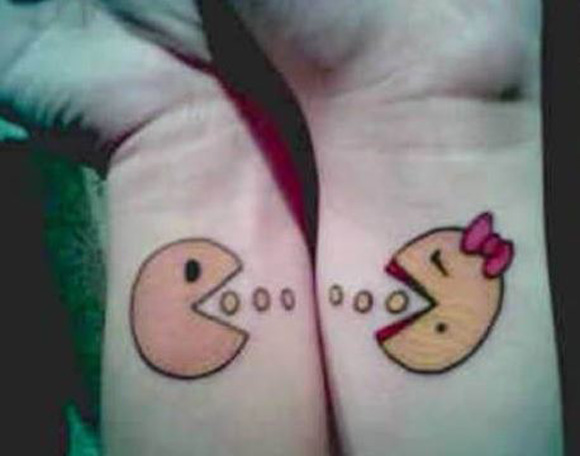 A tattoo for geek gaming couples