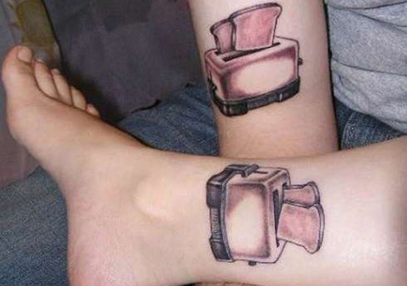 Toaster tattoo for couples