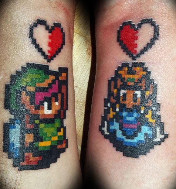 Beautiful character tattoo for couples