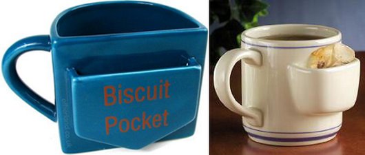 The cup with a biscuit pocket