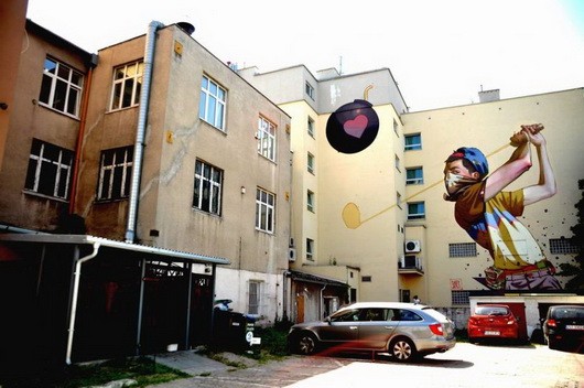 Buildings turned into street art examples
