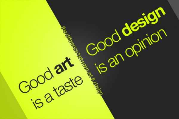 The difference between good art and good design
