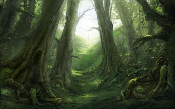 Woods_Fable_2_by_COEURDECRISTAL digital painting woods