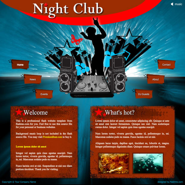 flash website templates