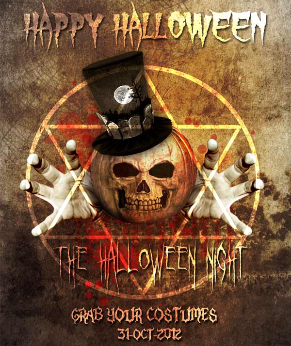 Free Halloween Poster Ticket Wallpaper PSD Downloads