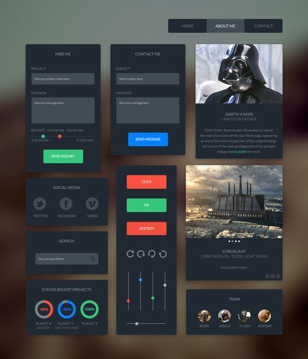 50+ Flat UI Kits for Download