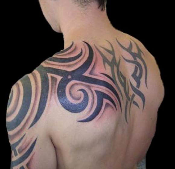 tribal tattoos back shoulder