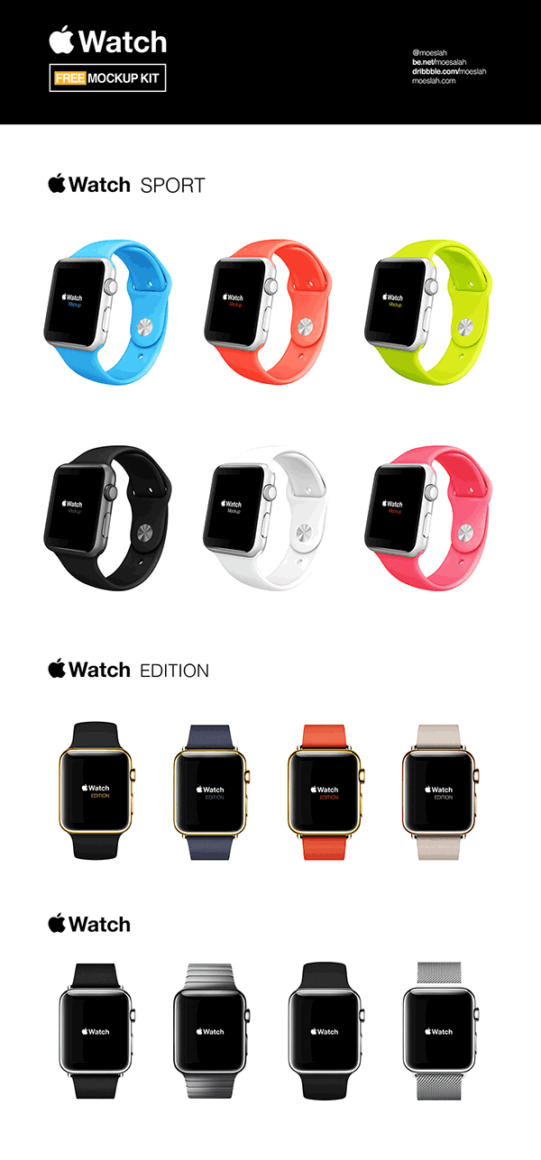 Download 100+ Free Mockups: Apple Watch and Other Latest Smartwatches